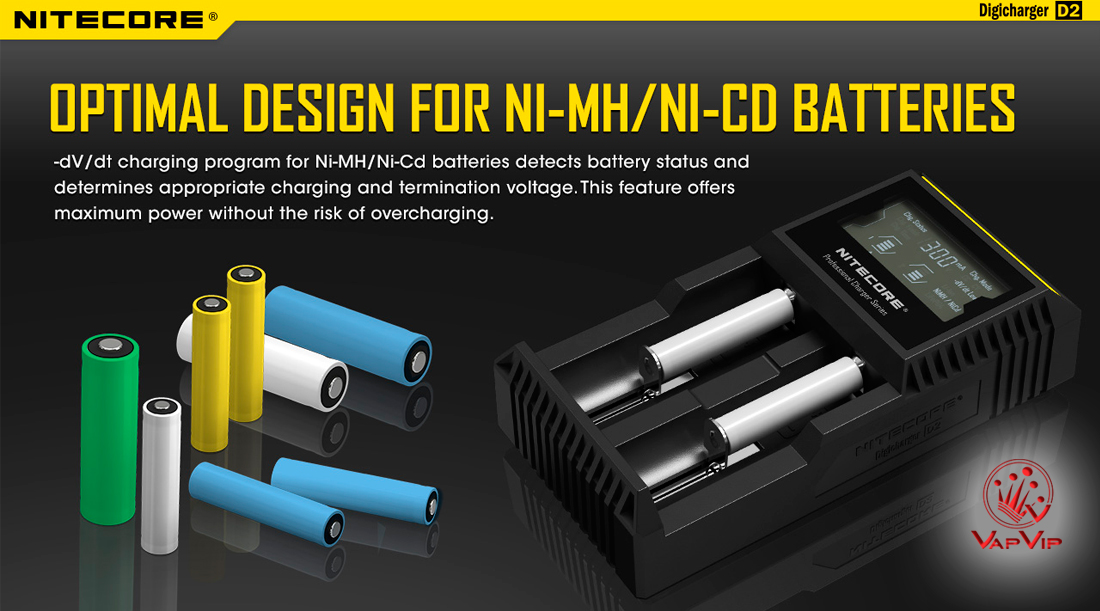 Nitecore Digicharger D2 Intellicarger Cargador de Baterias Universal